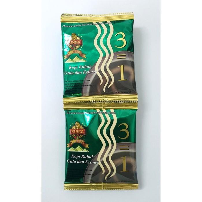 KOPI BUBUK CAP SINGA KOPI BUBUK GULA DAN KRIMER 5X25GRAM