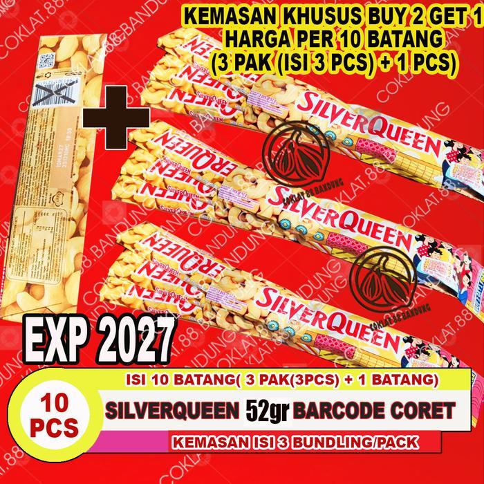 SilverQueen 52gr 1 Box Isi 10 – Coklat Rasa Almond Mede Kemasan Spesial 5 Pak @2pcs Coklat Makanan -