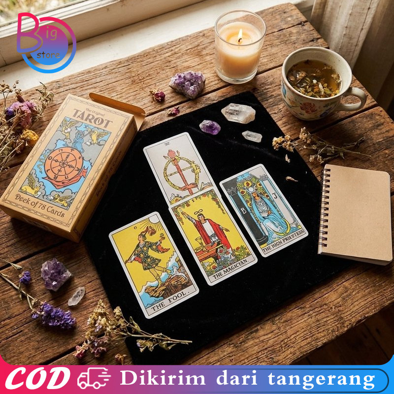Kartu Tarot Rider Waite Original Set Kartu Tarot Portabel 78 Cards Panduan Inggris