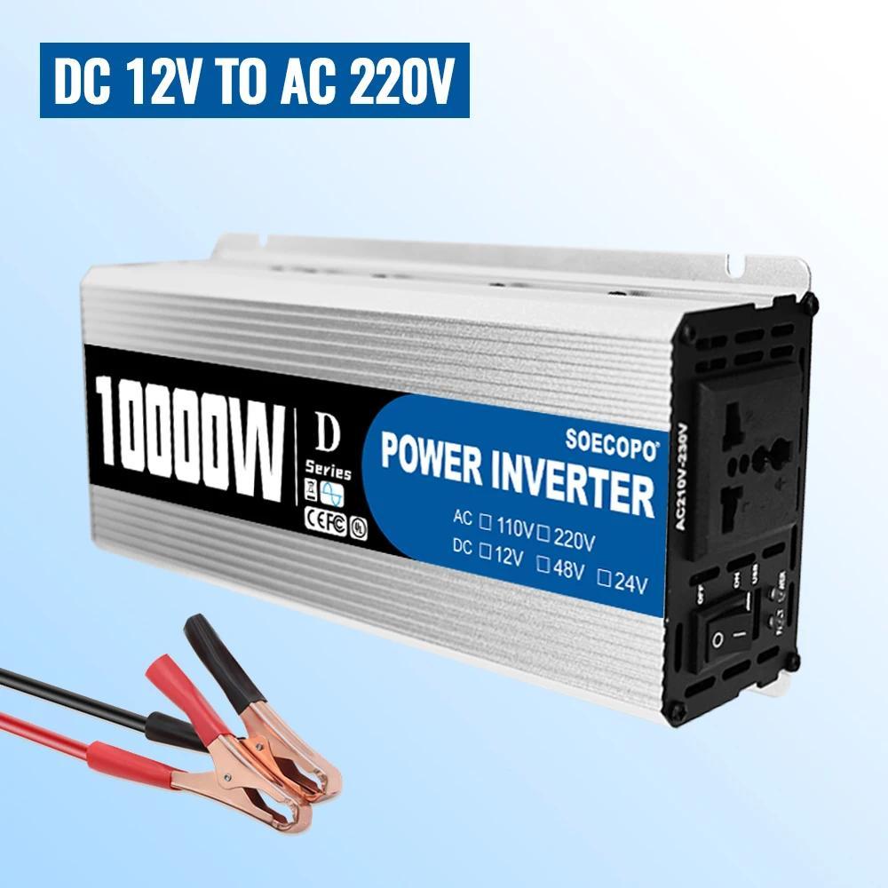 SOECOPO 10000W Solar Power Full Kit DC 12V - AC 110V 220V Inverter 100A Controller 2*600W Panels for