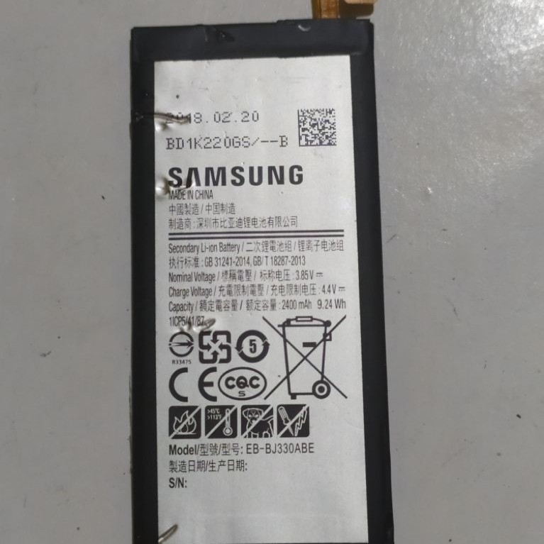 baterai Samsung j3 pro second original cabutan