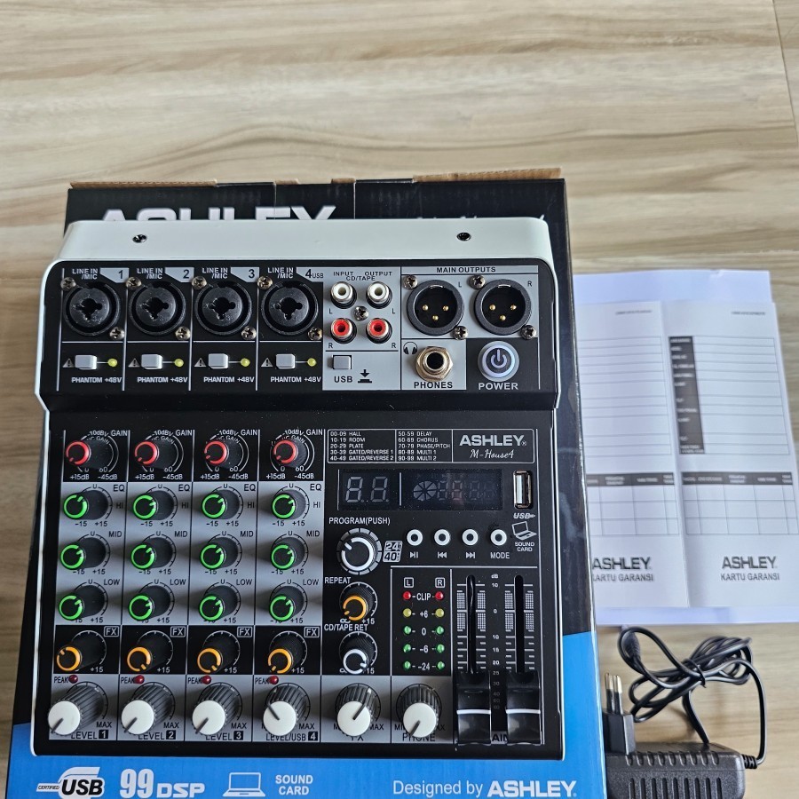 Mixer Audio M House 4 M-House4 Mixer Ashley M HouseOriginal 4 Channel USB