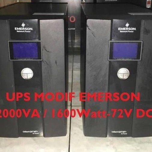 Ups Modif Emerson 2000Va/1600Watt-72v Online sinewave / output sinus murni. Ups modifikasi pakai Aki