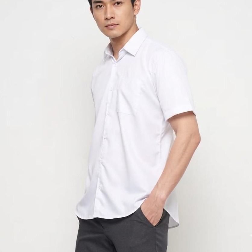 kemeja santai-kemeja pendek-kemeja putih pendek-kemeja lengan pendek putih-kemeja kerja putih-kemeja