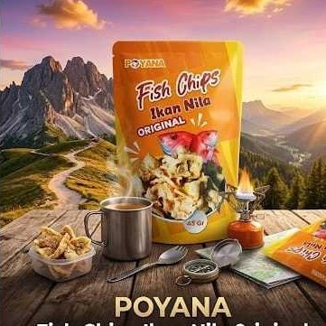 Fish Chips Ikan Nila Original POYANA Snack Ikan Crispy Camilan Gurih Protein Tinggi Keripik Ikan Nil