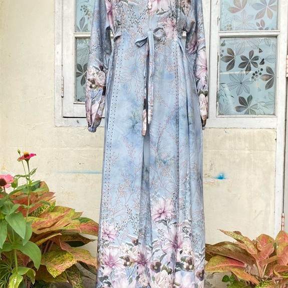 gamis dewasa motif bunga-bunga