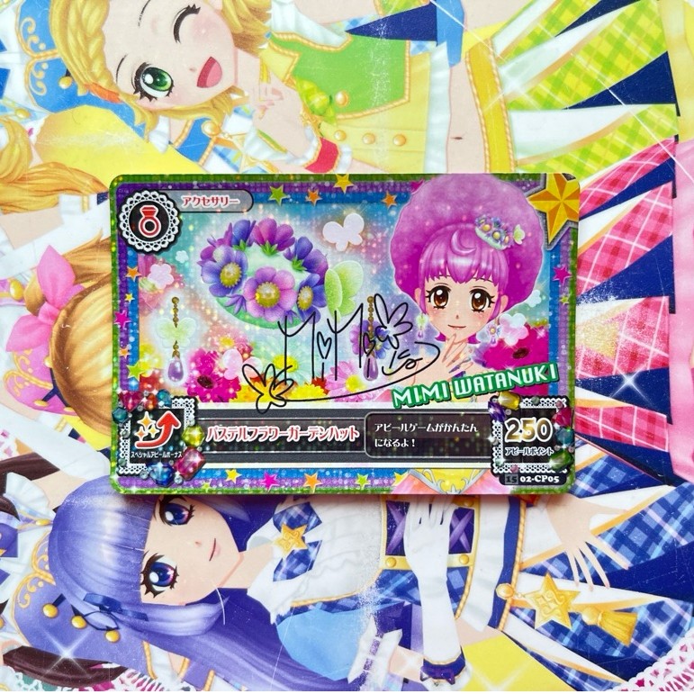 Kartu Aikatsu Mimi Watanuki Campaign Pastel Flower Garden Hat CP Starlight Idol Original Langka Rare