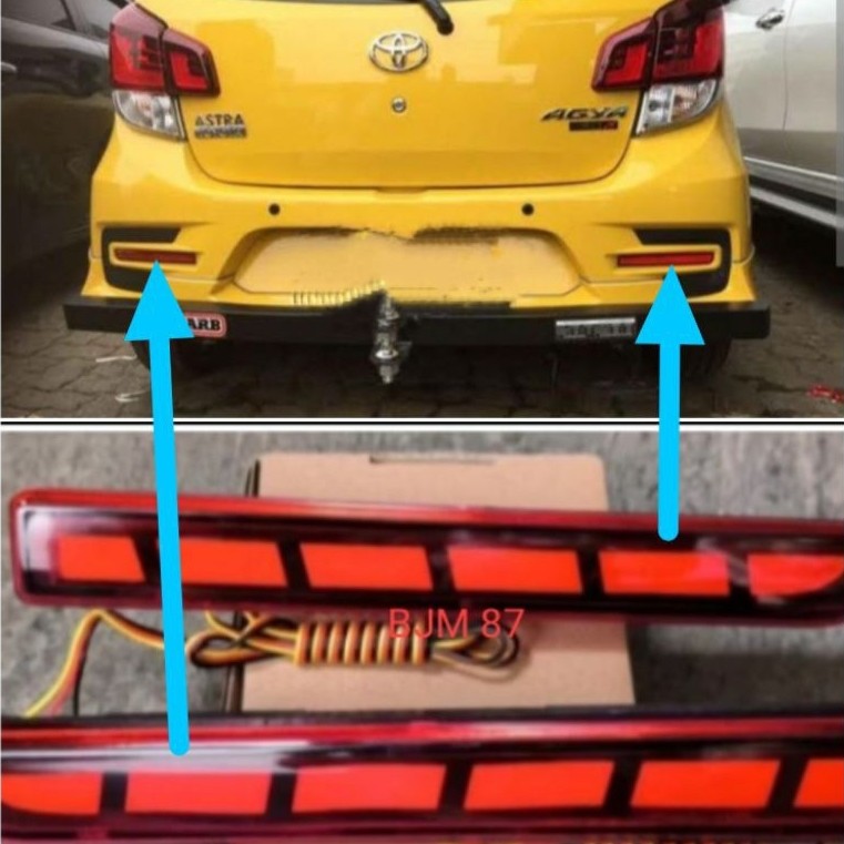 Lampu Reflektor Lampu Bumper Bemper Belakang Blk Mata Kucing Mobil New Agya New Ayla Micka Merah