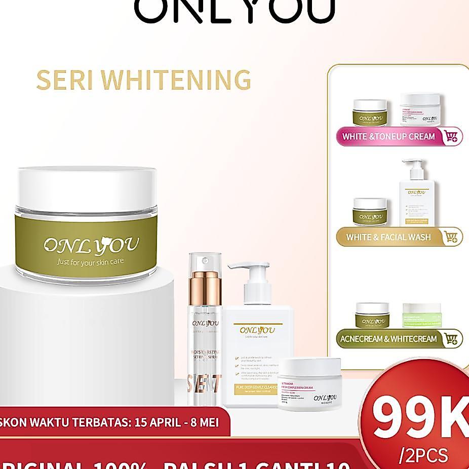 Onlyou Makeup 2Pcs Paket All Skin / Onlyou Whitening Moisturizer Glowing Cream + Onlyou Menyegarkan 