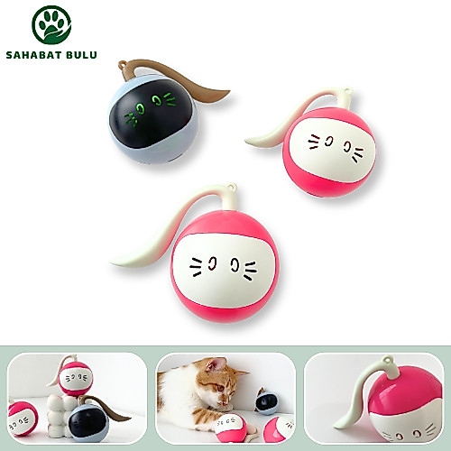 SAHABAT BULU - Bola Putar LED Otomatis Mainan Bola Kucing Anjing Smart Rotating Ball Mainan Bola Kuc