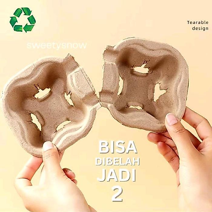 1pcCup Tray Holder Paper Bisa dibelah 2 / Tatakan Gelas Kertas isi 2 / Coffee Cup Tray Milk tea /