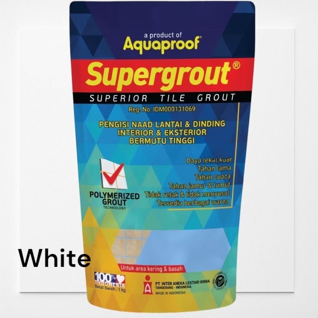 nat keramik supergrout Aquaproof putih 1kg NAT