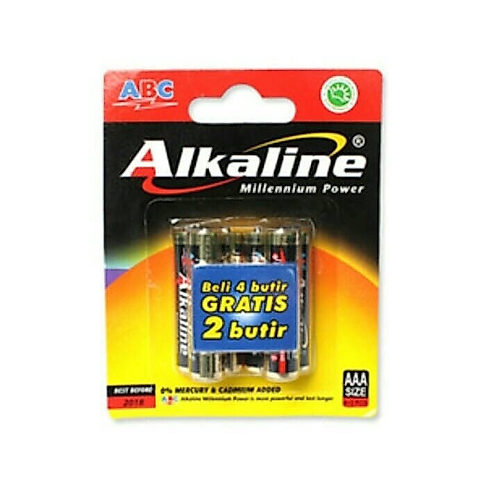 baterai Alkalin AAA isi 6