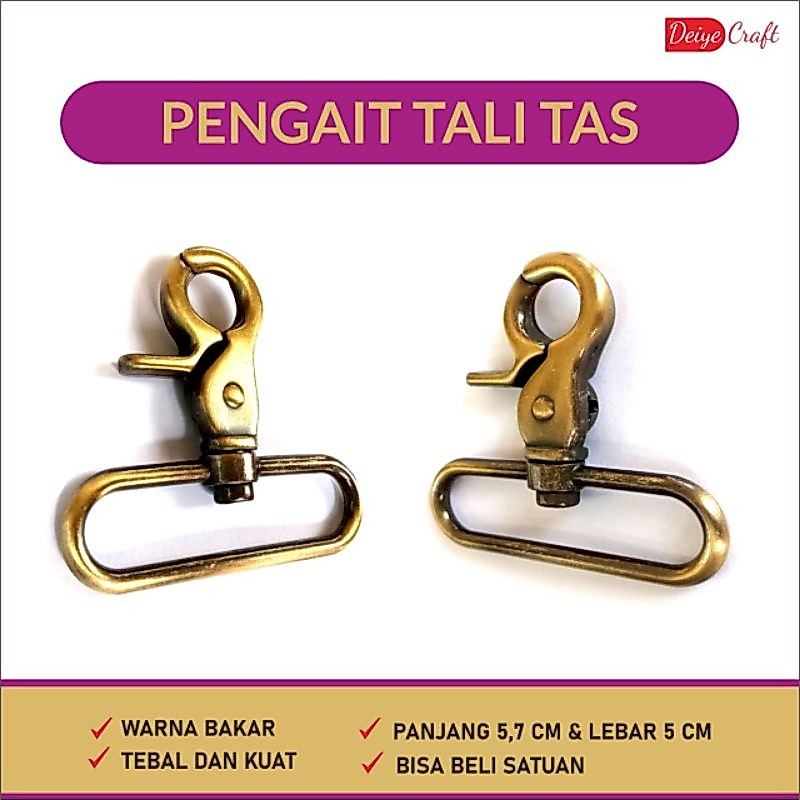 CANTOLAN TALI TAS Besi Bakar Lebar 5cm