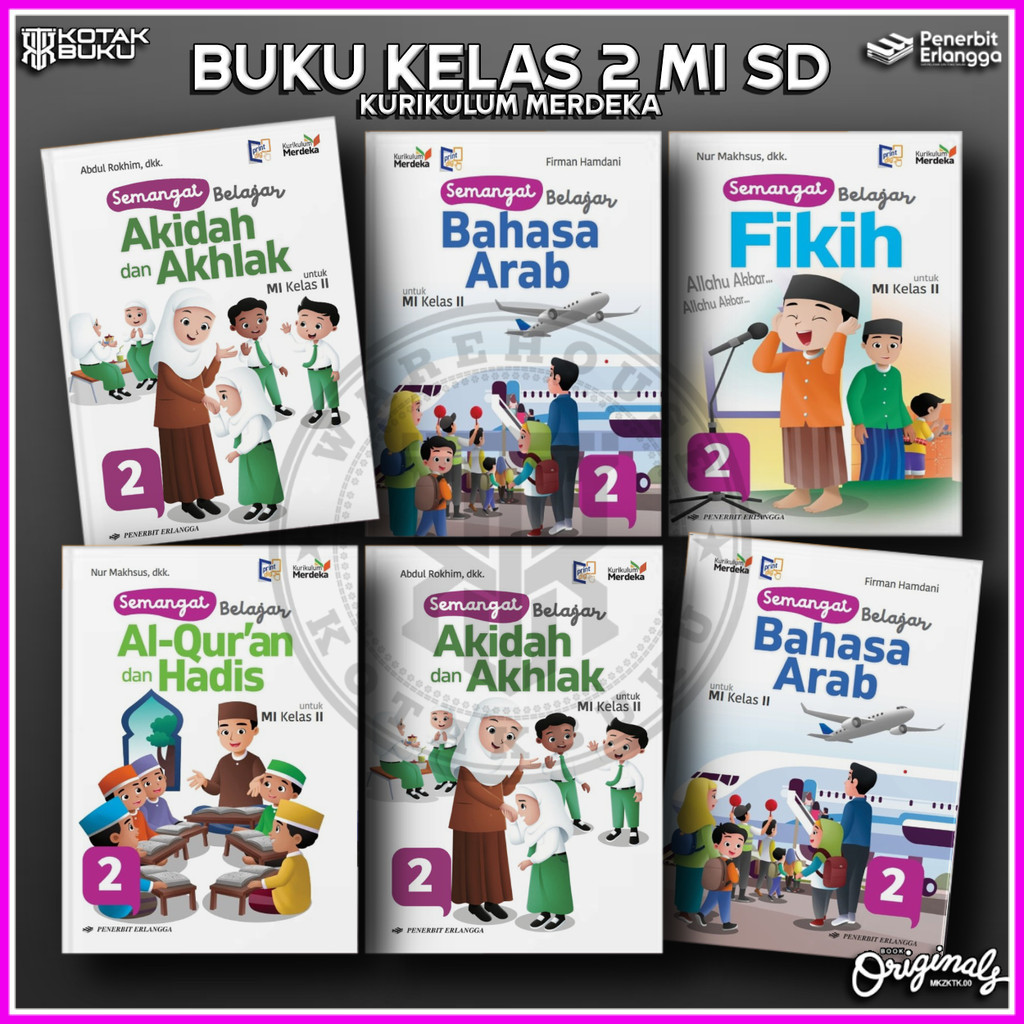 [ Erlangga ] Buku Kelas 2 MI SD / Madrasah Ibtidaiyah / Kurikulum Merdeka