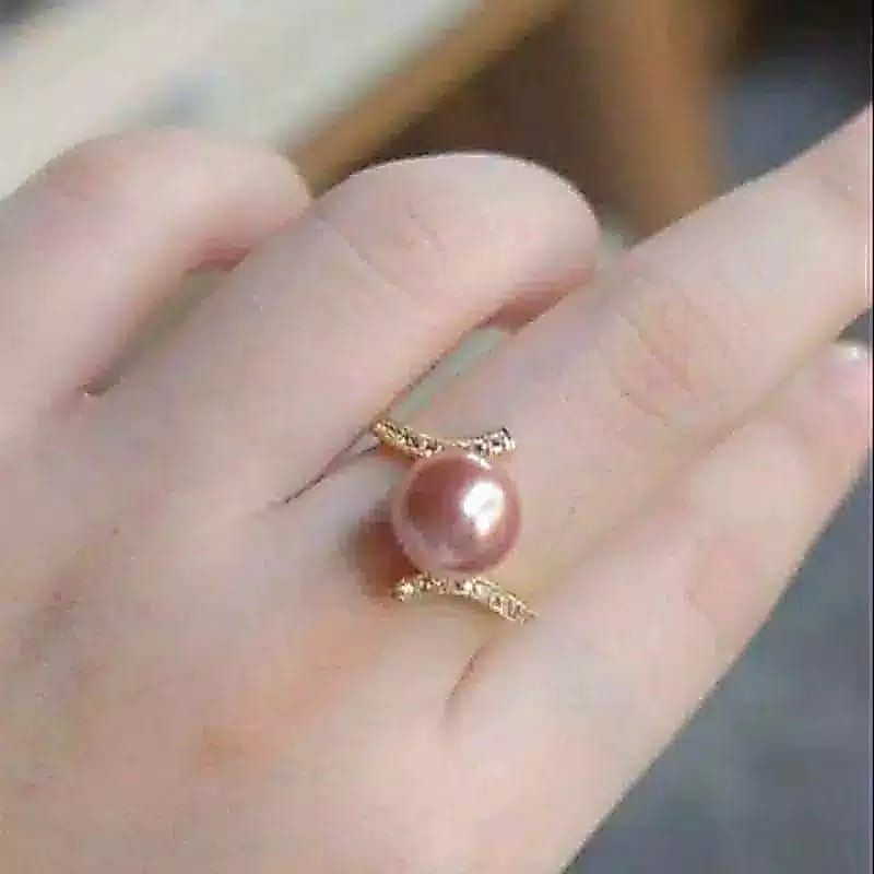 Cincin rhodium lapis emas mutiara Lombok.