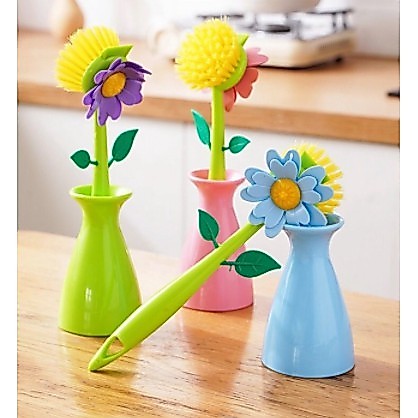 COD - SIKAT BUNGA MATAHARI Sikat Pembersih Multifungsi Motif Bunga Matahari Sun Flower Brush