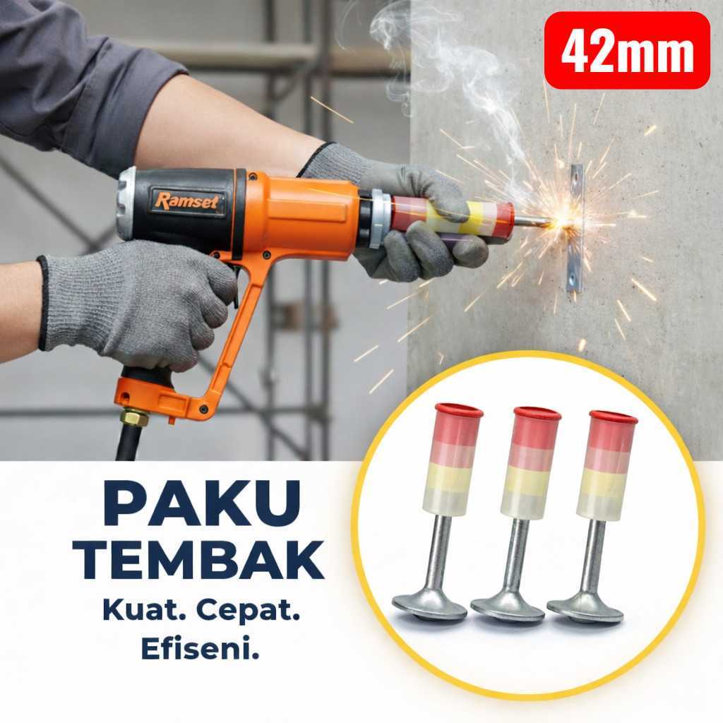 Paku Tembak Beton Ramset Drive Pin Concrete Fastener, Peluru Paku Staples Gun Tembak Ramset Tebal Ku