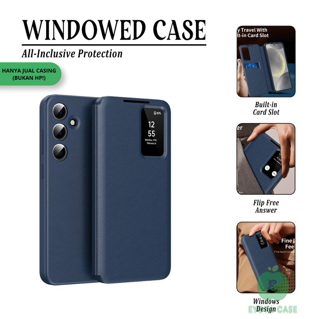 EY-258 SMART VIEW Leather Case For Samsung S26 | S26 + | S26 Ultra | S25 | S25+ | S25 Ultra | S25 Ed