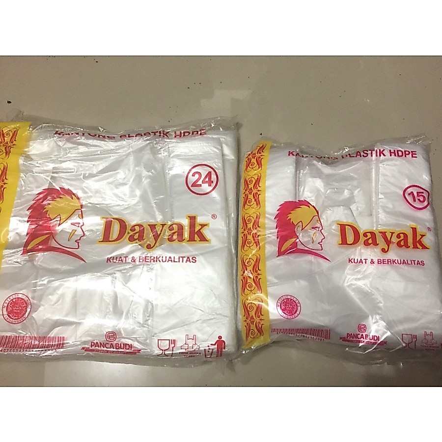 Dayak Kantong plastik HDPE Bening Kecil Tanggung Kresek Tentengan Asoi