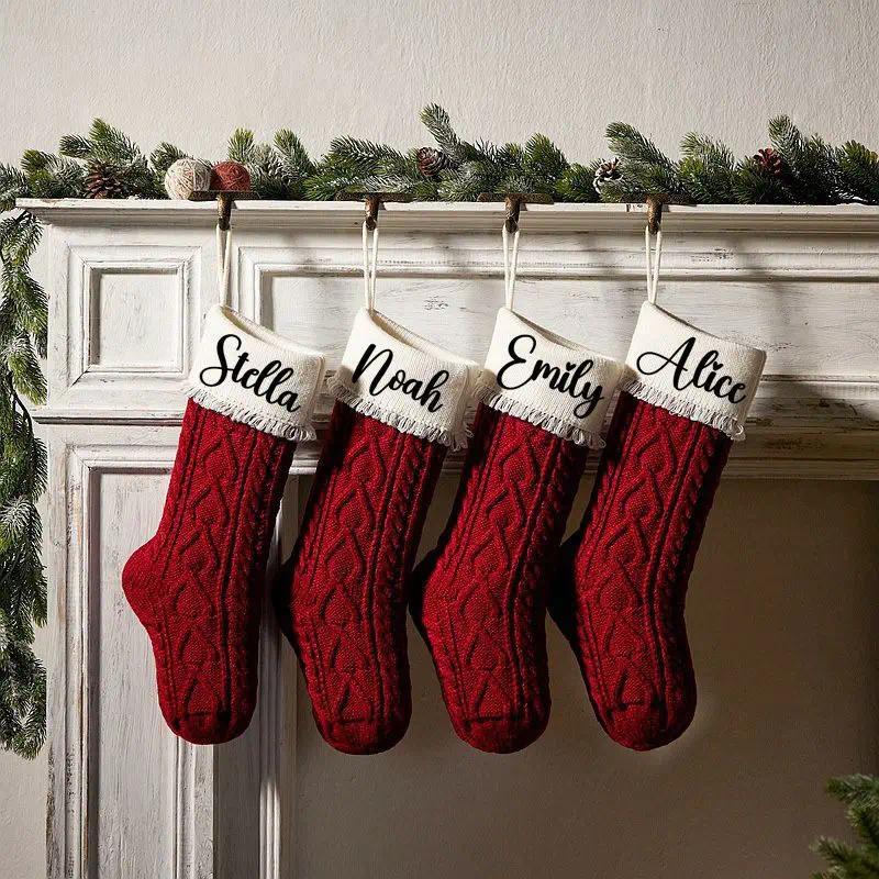 Customized names ristmas stockings, knitted family stockings, personalized ristmas stockings, holida