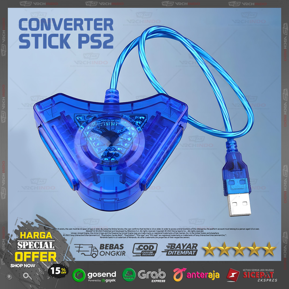 Converter Stik Stick PS2 Ke PC / Laptop - Connector Stick PS2 ke PS3 