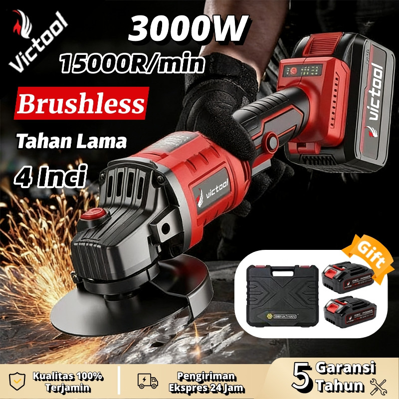Ablez Victool.Mall Angle Grinder Brushless 3000W Upgraded 15000R Mesin Gerinda Sudut Genggam Multifu