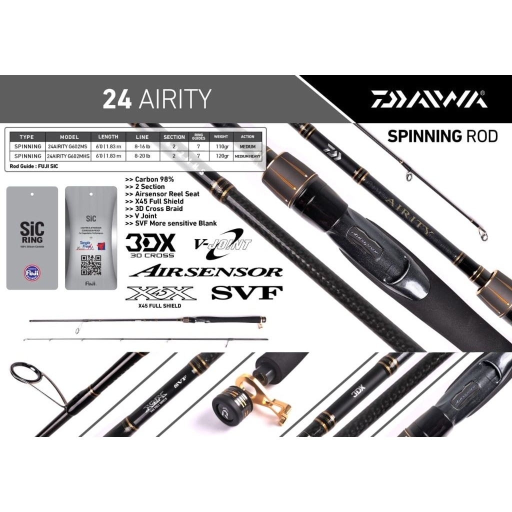 joran pancing daiwa airity g 602 180 cm airity carbon original daiwa