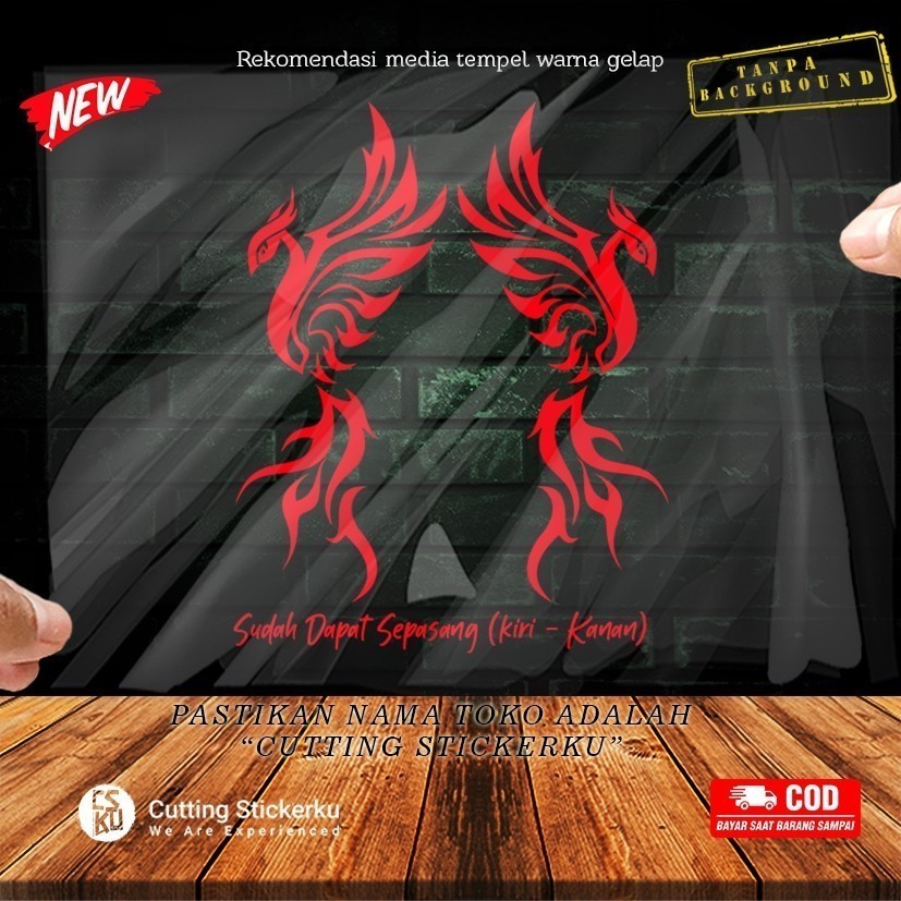 Cutting Sticker Phoenix Triball Variasi Motor Mobil Kaca Helm Ornament Iki Saiya Burung