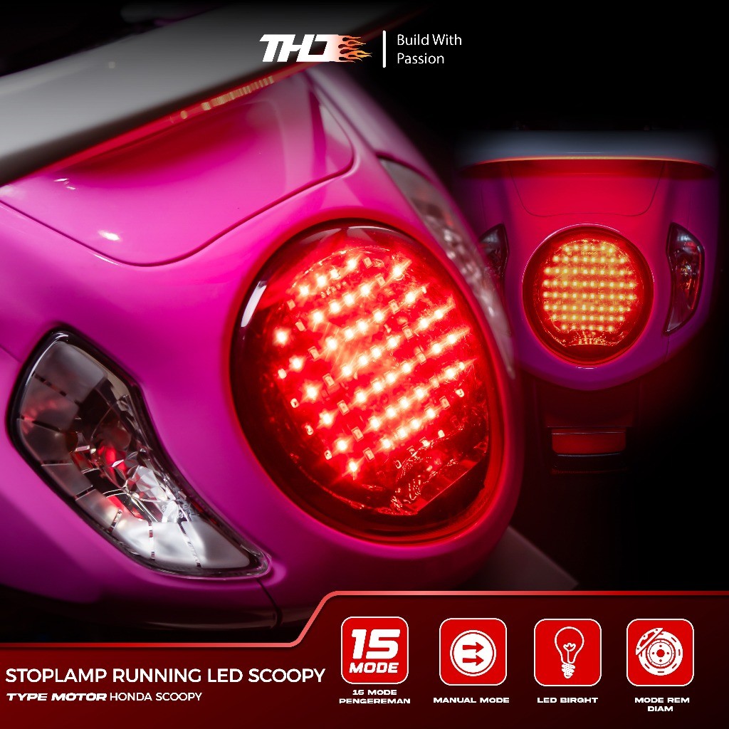 Mtd Stoplamp Running Scoopy 2020 2024 Stoplamp Running 15 Mode Lampu Belakang Scoopy