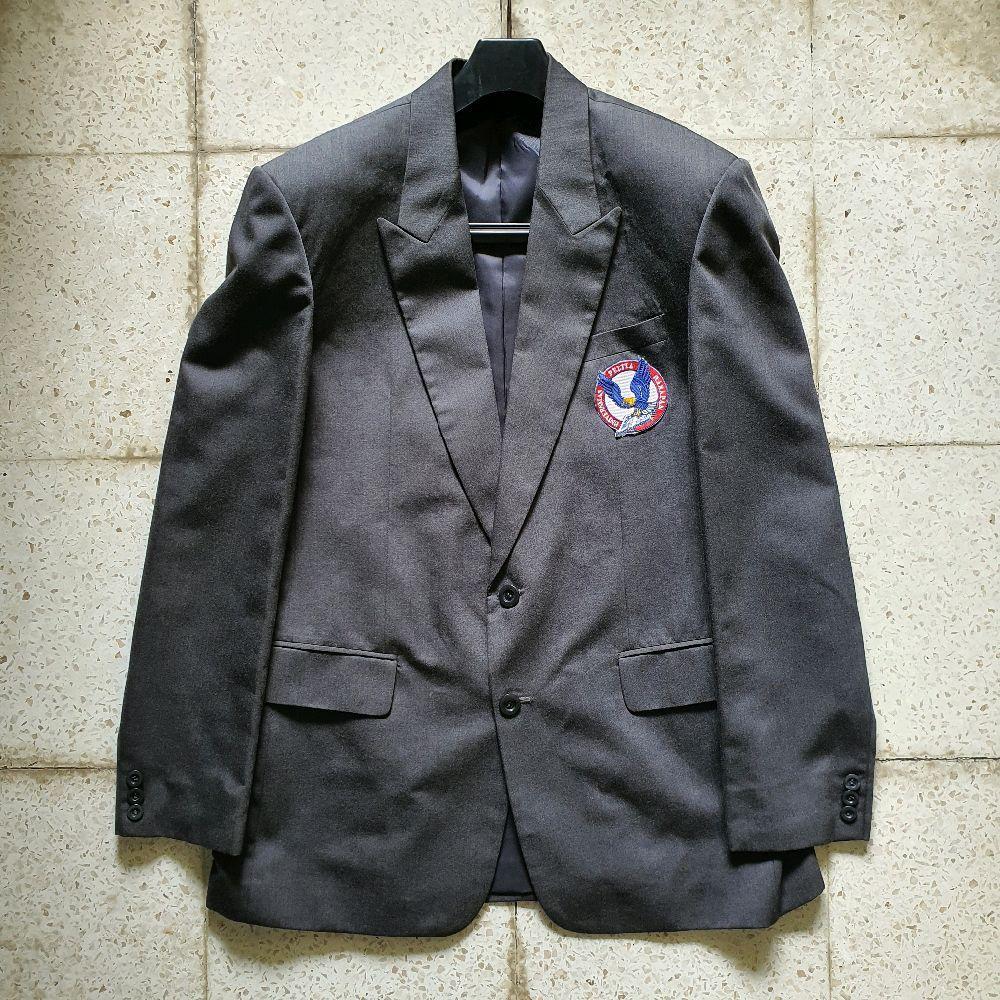 setelan jas dan celana wisuda pria warna abu abu preloved second bekas