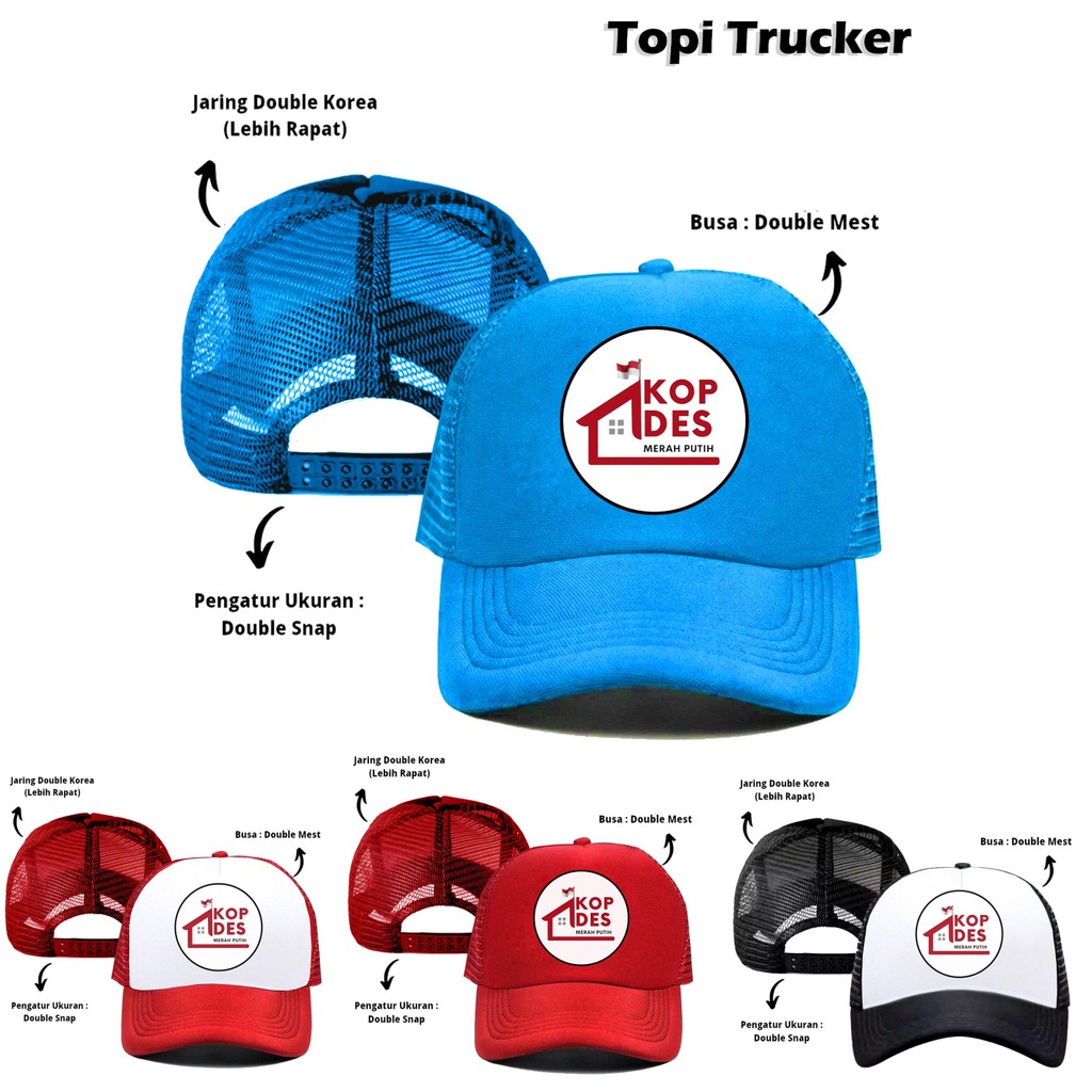 Topi Kopdes Koperasi Desa Merah Putih Trucker Pria Wanita