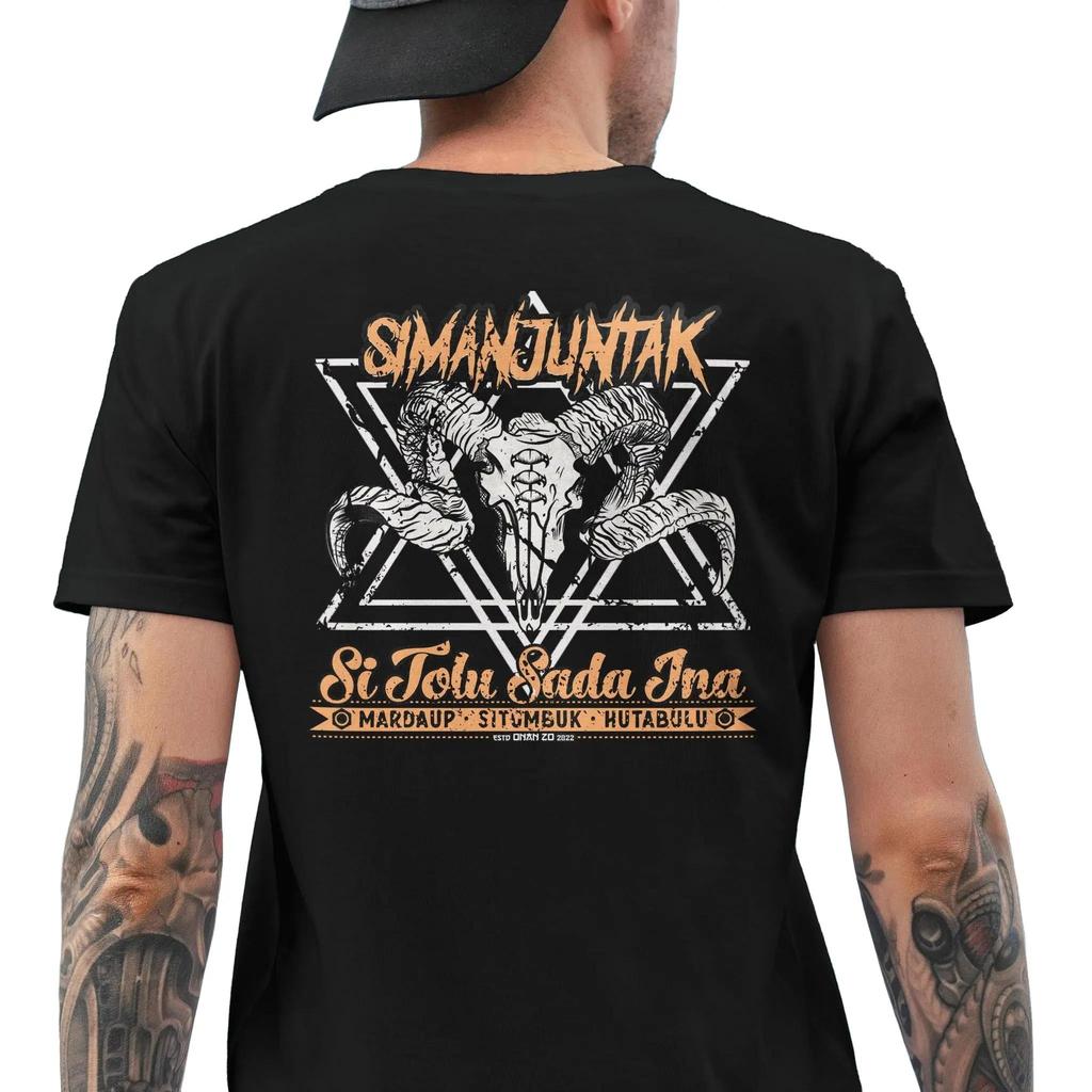 SIMANJUNTAK Premium T-shirt MARGA SIMANJUNTAK  "Onan Zo | Kaos Batak " Baju Hitam Motif Distro Katun