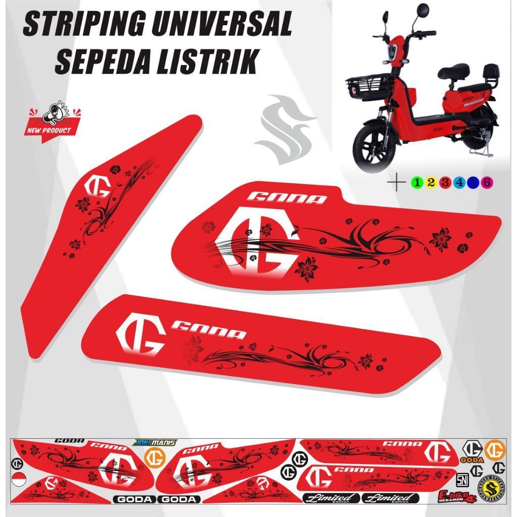 STICKER STRIPING ALL SEPEDAH LISTRIK GODA VARIASI VARIASI SEPEDA LISTRIK