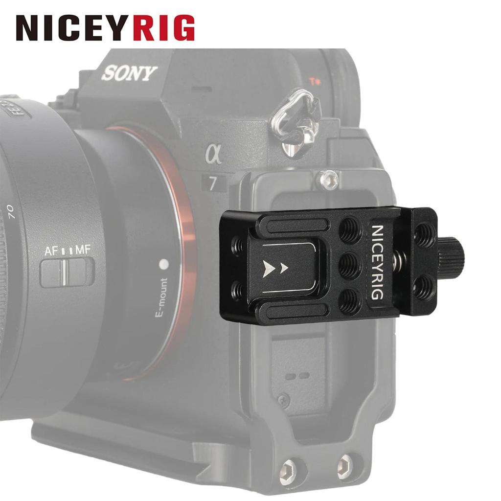 NICEYRIG Extension Quick Release Clamp for Arca-Swiss with Multiple Mounting Threads Cold Shoe Botto