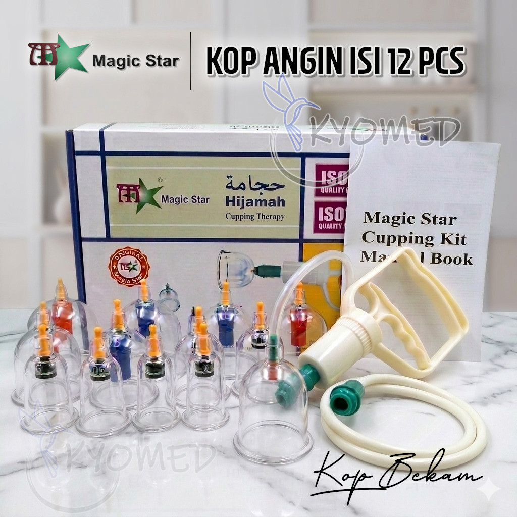 MagicStar Alat Bekam isi 12 / Kop Angin / Hijamah Cupping Therapy [ Kyomed ]