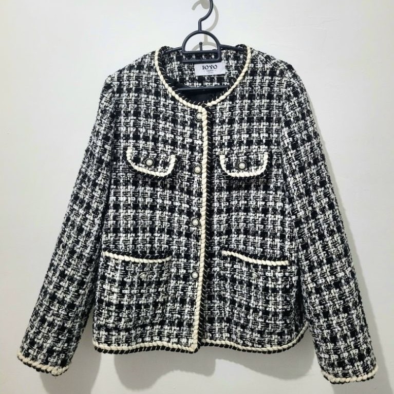 Blazer Tweed Hitam Preloved