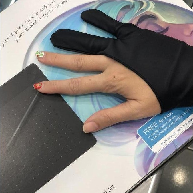 Sarung tangan drawing glove untuk pen tablet Wacom Huion
