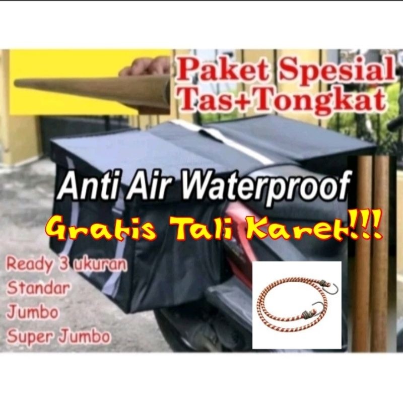 Motor Obrok Jumbo Tas Motor Obrok Jumbo Anti Air Tas Kurir Paket Bahan Tebal Kuat Awet Deskripsi Pro