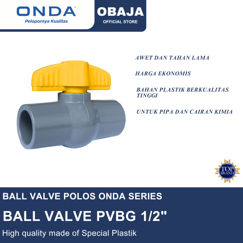 Onda Stop Kran PVBG 1/2" / Ball Valve PVC PVBG POLOS  1/2" Onda