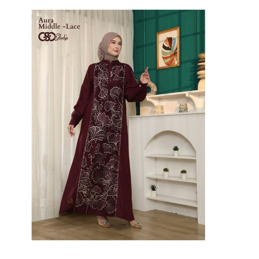 AURA DRESS by Gladys,gamis terbaru gladys gamis katun gamis lebaran,gamis kondangan