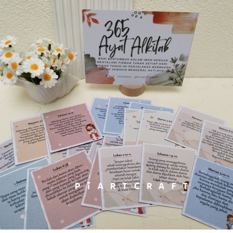Kartu Ayat Alkitab Harian 365 Hari Bertema Karakter Tuhan Yesus untuk Jurnal dan Renungan