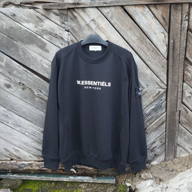 Crewneck W.essentiels Black White Original ( Size L )