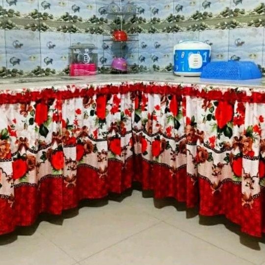 "New" Gorden Kolong Dapur Atau Hordeng Meja Dapur Minimalis Free Tali Kain