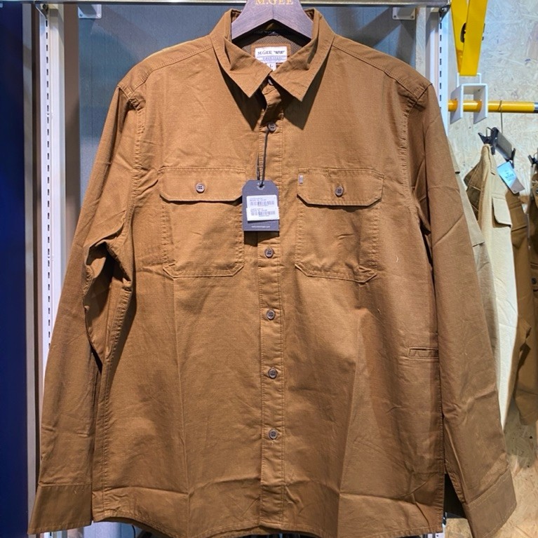 Kemeja MGEE Tactical Lengan Panjang Bahan Katun Ripstop Warna Coklat Original MGEE Camper Ckrr 022 B