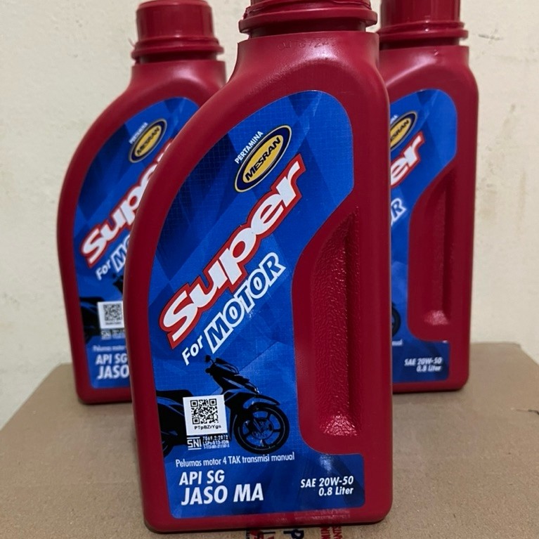 PAKET 3 PCS OLI MESRAN SUPER MOTO 0,8 OIL MESIN MOTOR UNIVERSAL