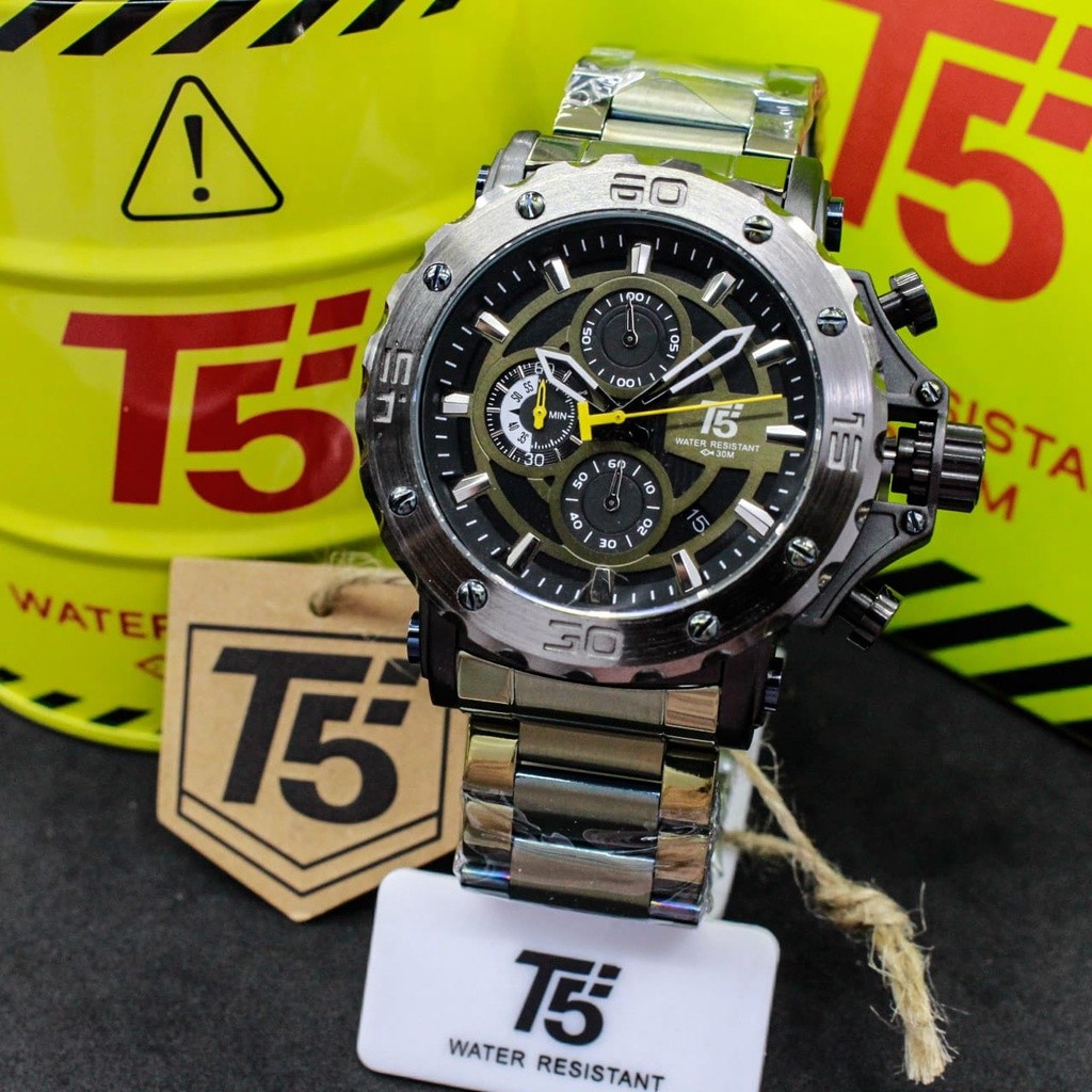 TERMURAH T5 H3702 original jam tangan pria T5 H 3702 / T5 3702 crono aktif