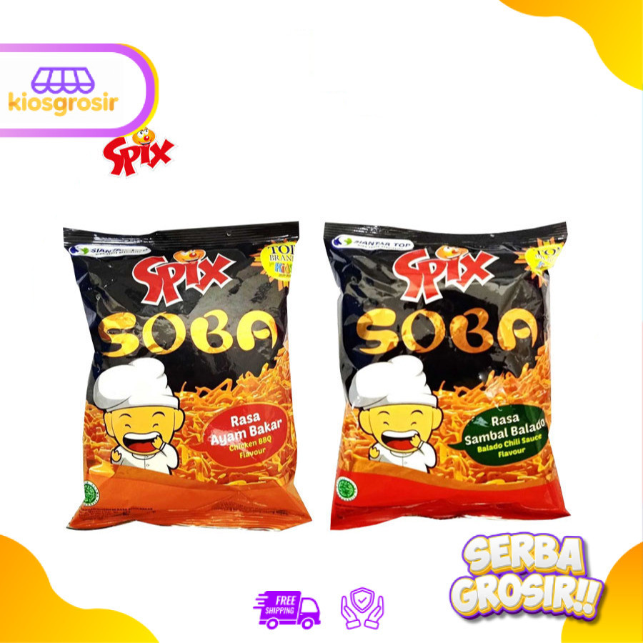 KIOSGROSIR Spix Mie Soba Ayam Bakar | Sambal Balado 21 gr Snack Mi