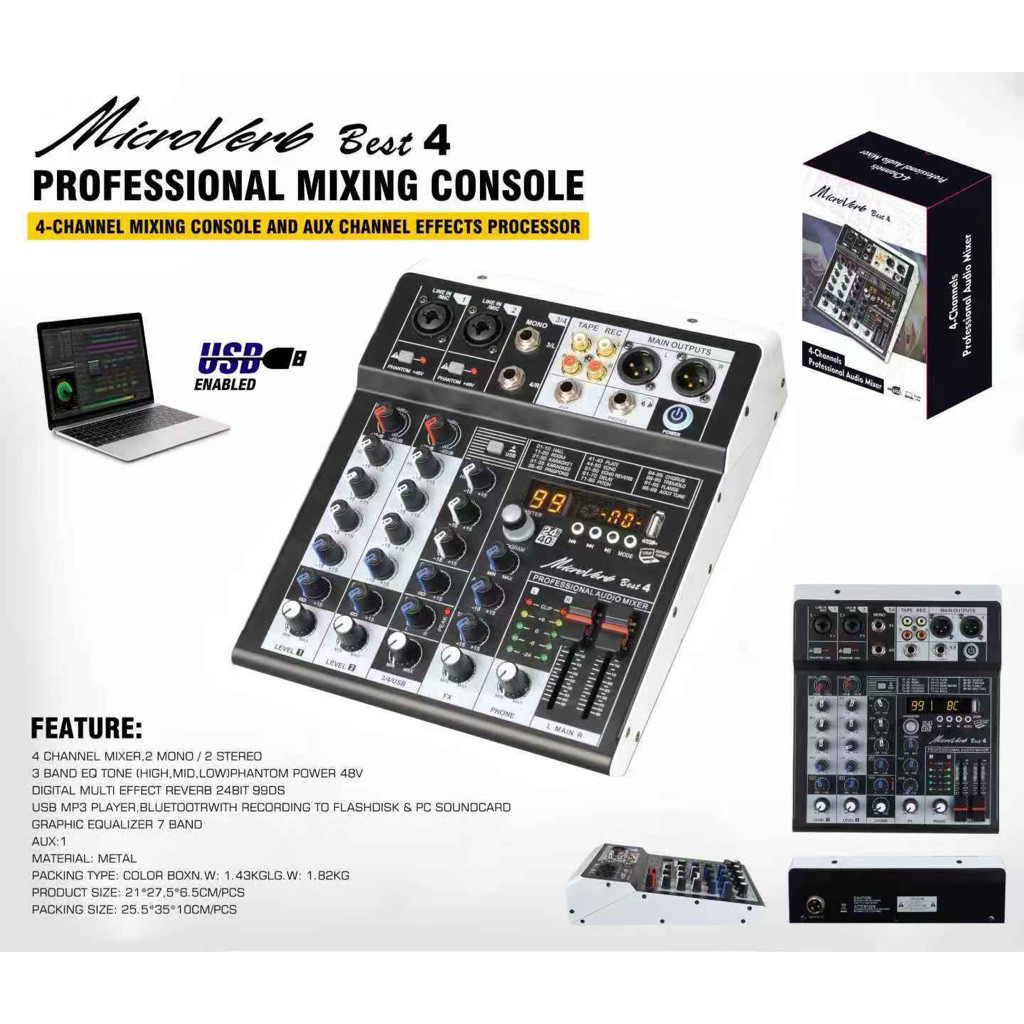 Mixer Audio Microvreb Best 4 Original Microverb Best4