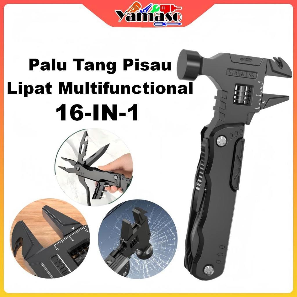 16-IN-1 MULTIFUNGSI & PORTABEL Kunci Tang Lipat Serbaguna untuk  Kitchen knives Pisau Tang Obeng